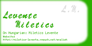 levente miletics business card